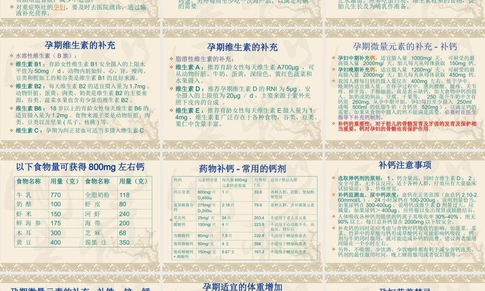 孕妇学校课程-孕期合理膳食.ppt