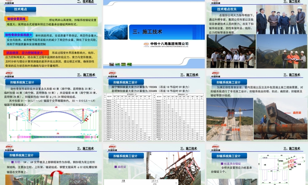 大吨位、多节段劲性骨架吊装及扣锚系统施工技术.ppt