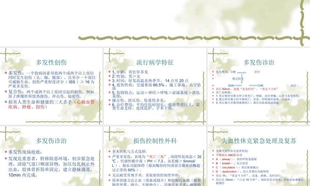 多发伤诊治要点概要.ppt