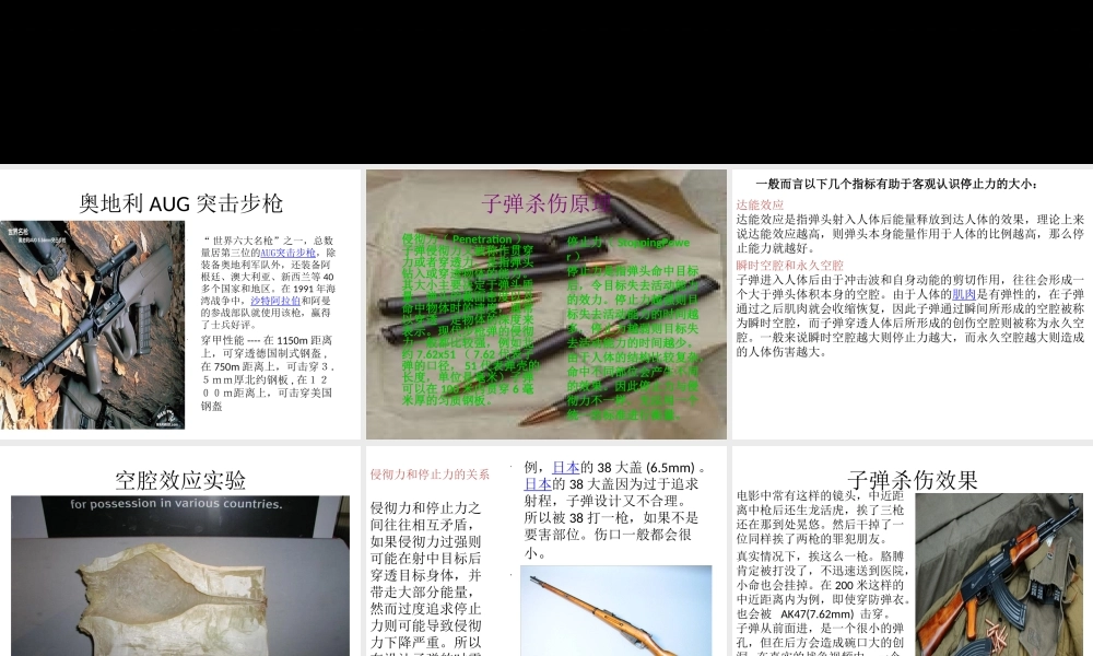 子弹杀伤原理与杀伤效果.ppt