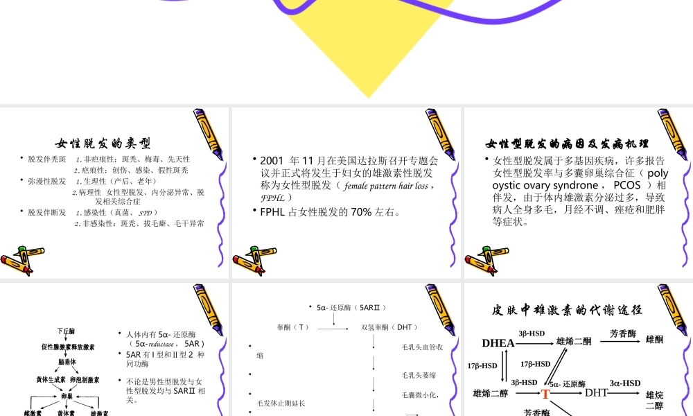 女性型脱发的特点及其诊疗进展.ppt