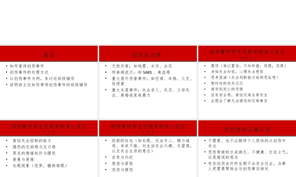 创伤事件与班级辅导.ppt