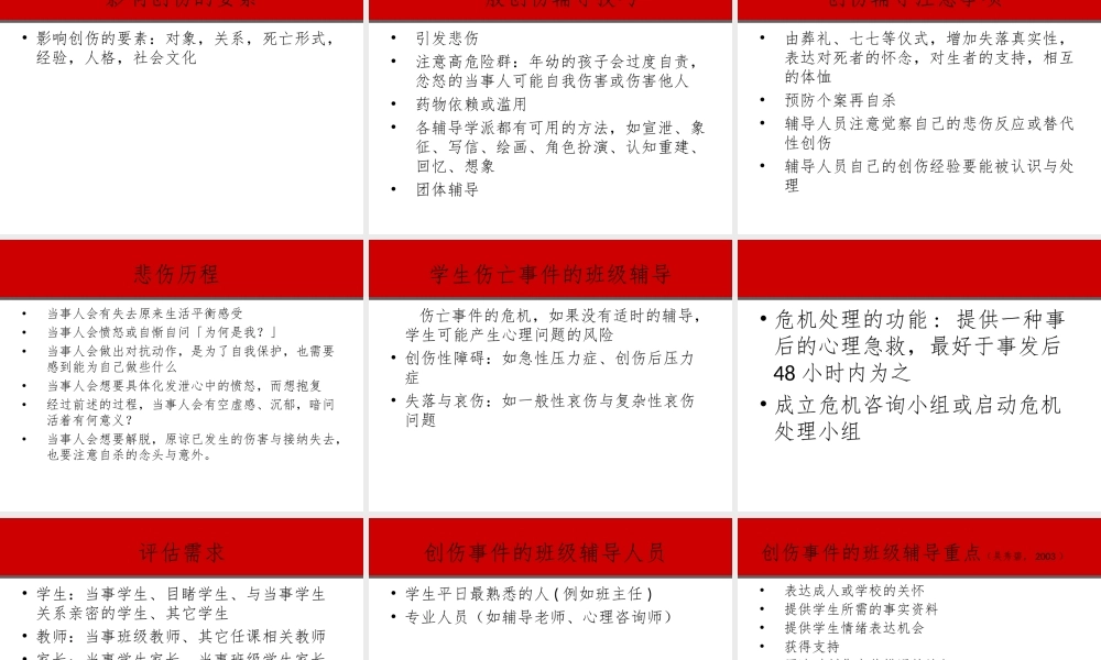 创伤事件与班级辅导.ppt