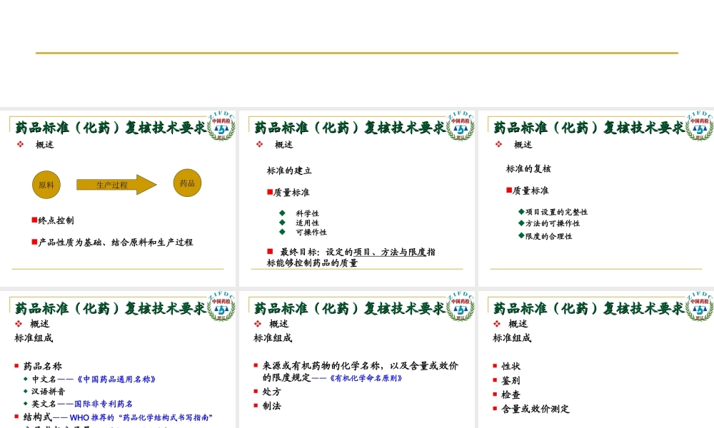 国家药品标准(化药)复核技术要求.ppt