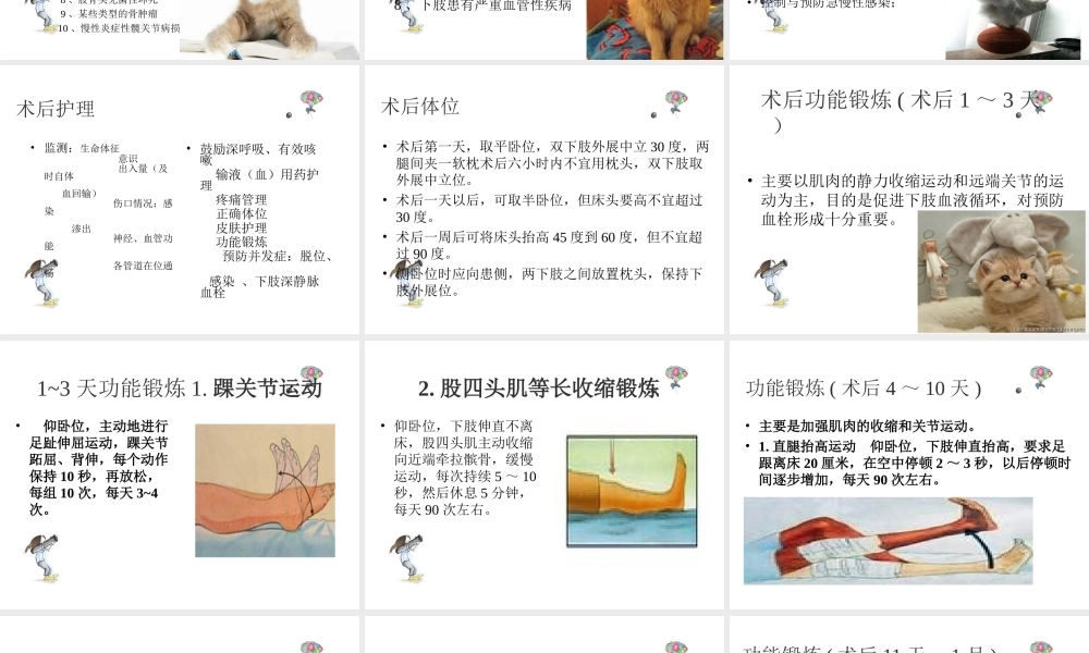 全款关节置换术后功能锻炼.ppt