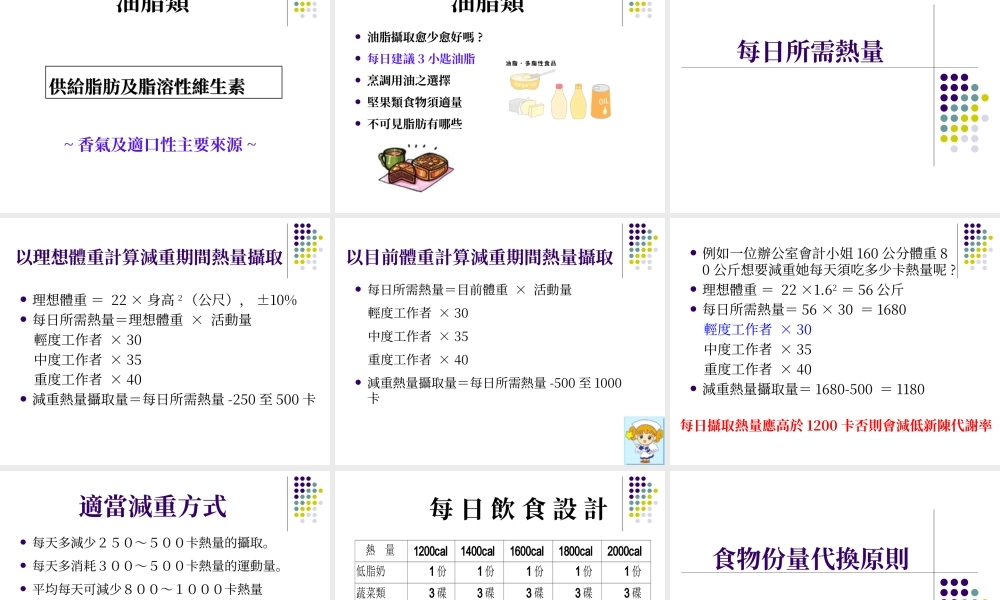 六大类食物介绍杨惠乔营养师.ppt