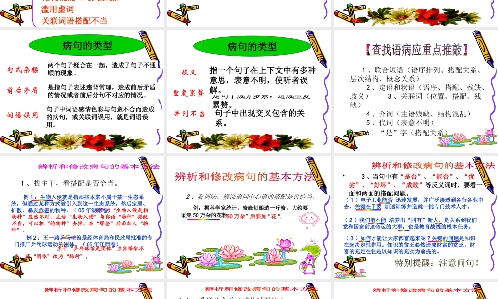 中考复习之《病句的辨析与修改》-襄阳七中-孟楚川.pptx