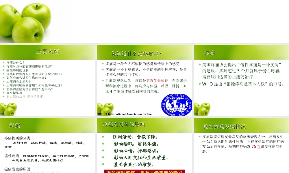 关注第五生命体征--疼痛.ppt