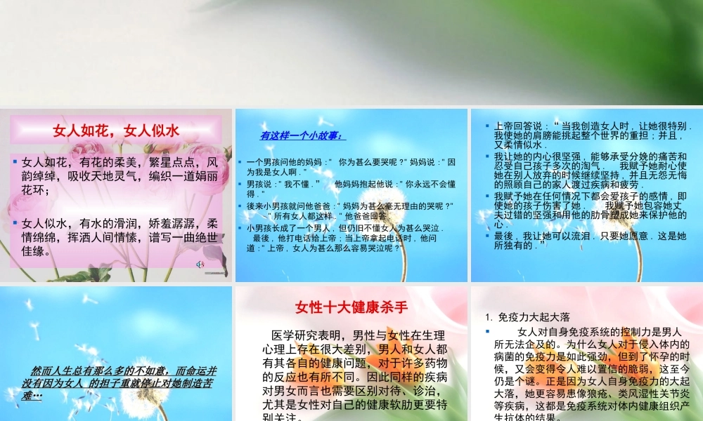 关爱女性——影响女性健康的十大杀手.ppt
