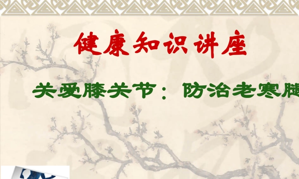 健康知识讲座膝关节.ppt