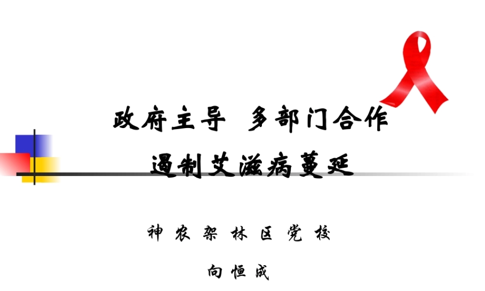 中央学校多部门合作遏制艾滋病蔓延2005-湖北.ppt