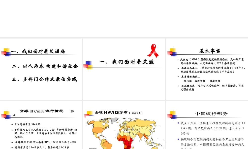 中央学校多部门合作遏制艾滋病蔓延2005-湖北.ppt