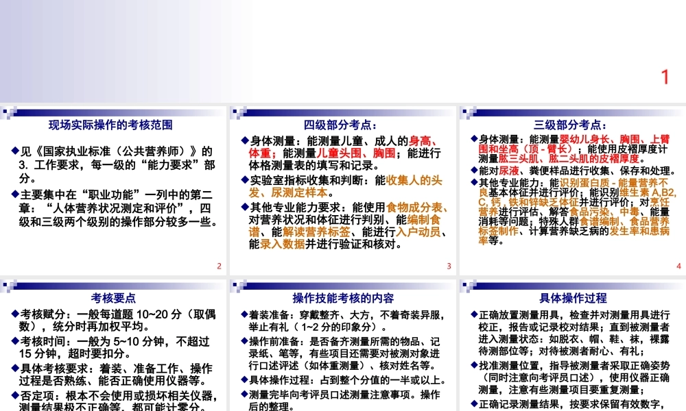 公共营养师操作技能考核及考评要点.ppt