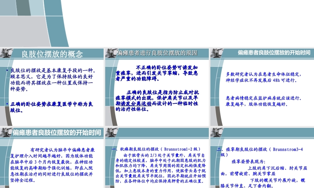 中风偏瘫患者良肢位的摆放-PPT(精)...ppt