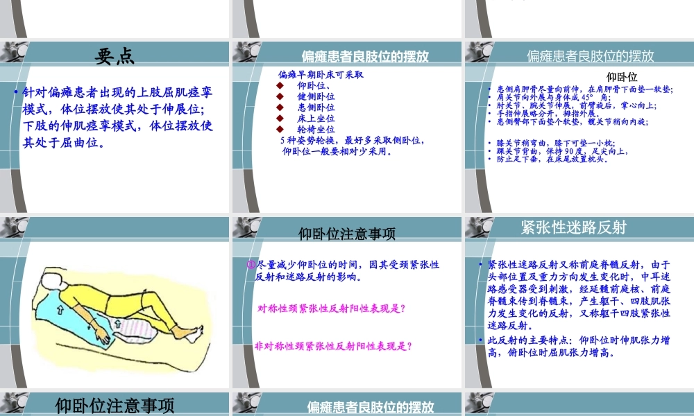 中风偏瘫患者良肢位的摆放-PPT(精)...ppt