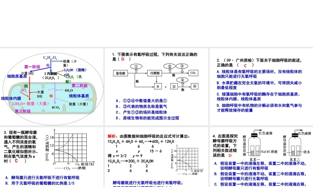 光合与呼吸典型高考题分析.ppt