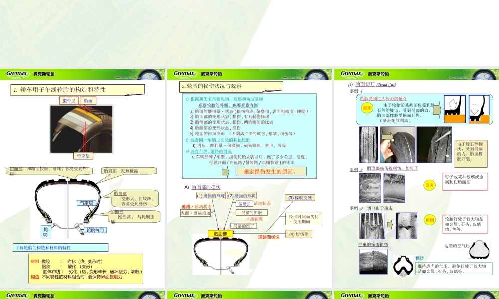 关于轿车用的轮胎的损伤判定.ppt