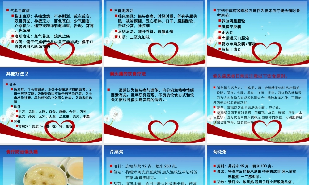 偏头痛的防治与调护.ppt