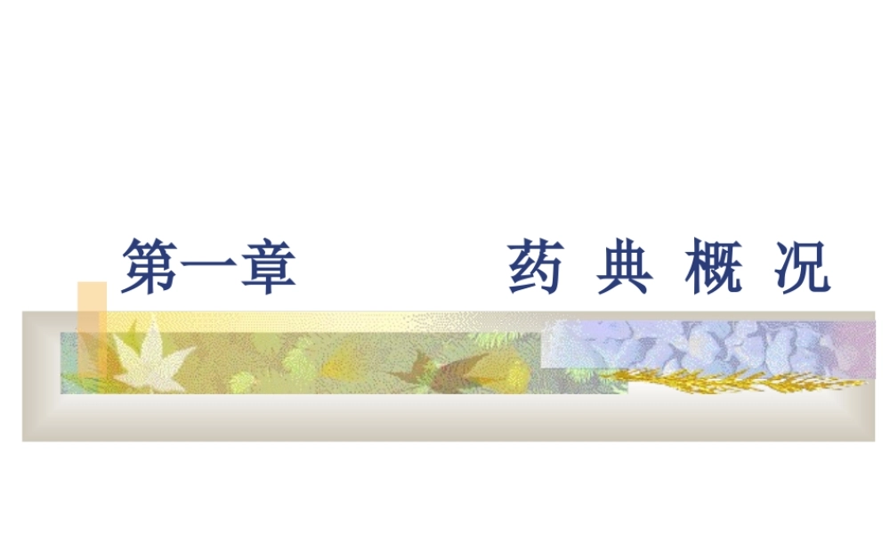 中国药典-第一章-药典概况.ppt