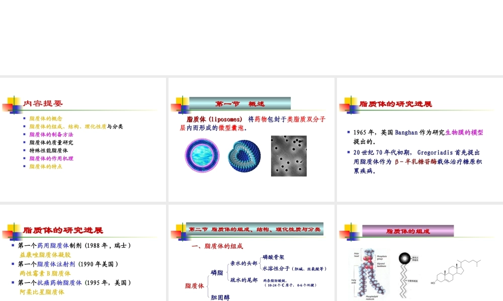 药剂学--脂质体介绍.ppt