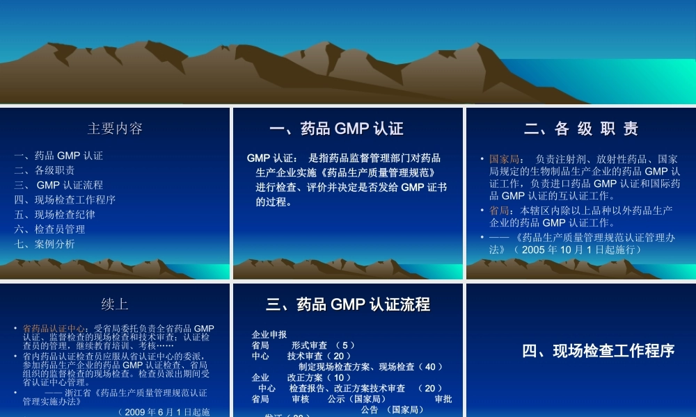 药品GMP认证现场检查工作程序和要求-浙江药品认证检查中心.ppt