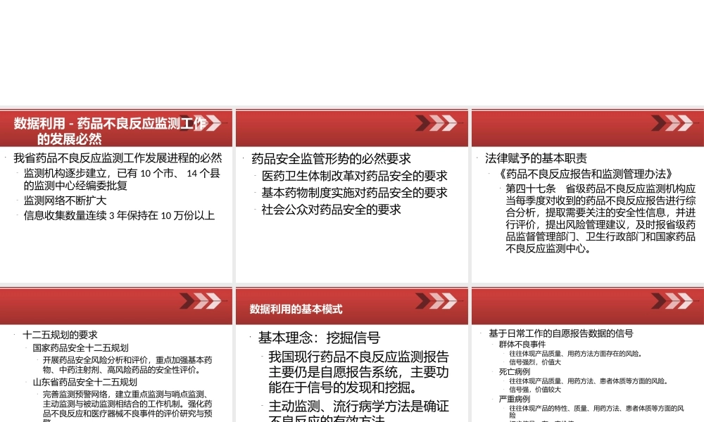 药品不良反应数据利用模式和思考.ppt