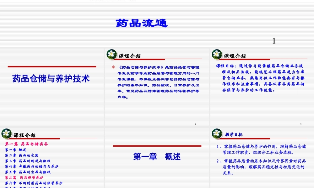 药品仓储与养护技术-第一章-概述.ppt