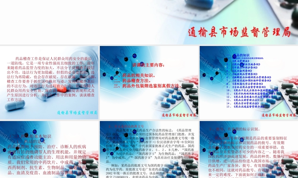 药品知识及稽查方法.ppt