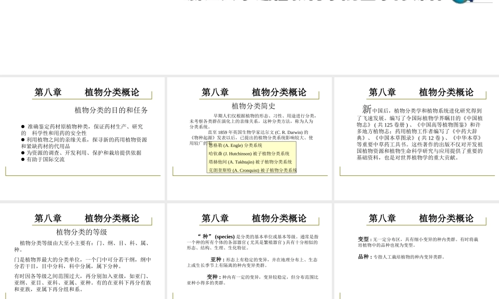 药用植物学-淅江大学08植物分类的概述.ppt