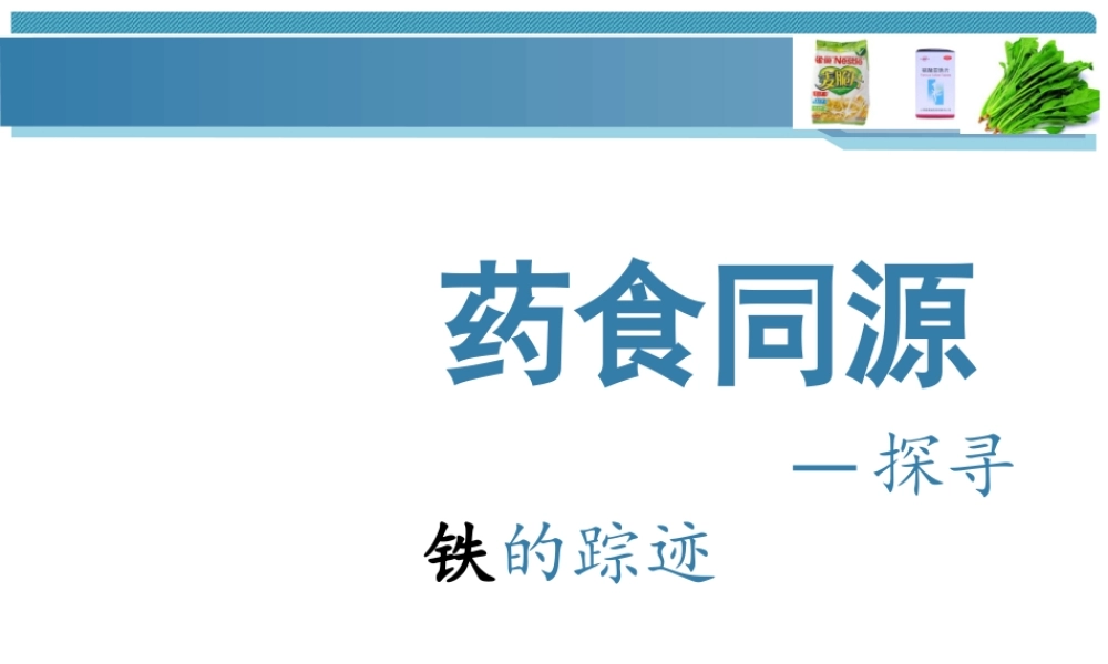 药食同源-探寻铁的踪迹.ppt