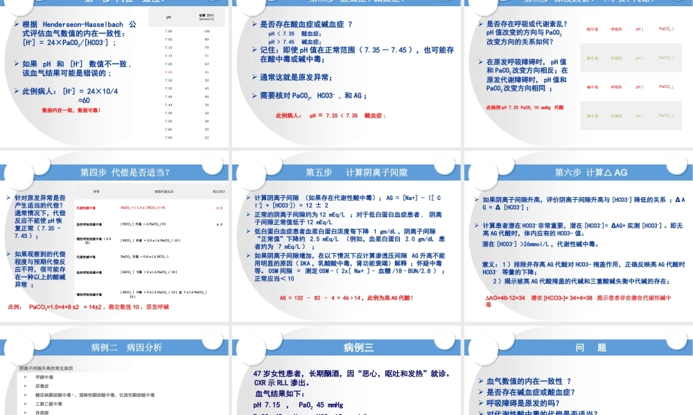 血气分析病例.ppt