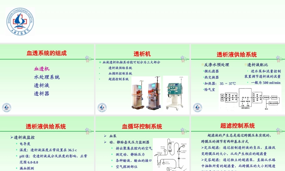 血液透析装置系统--2009--梅长林.ppt