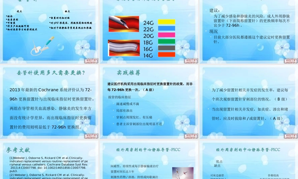 血管通路器材的评估与选择.ppt