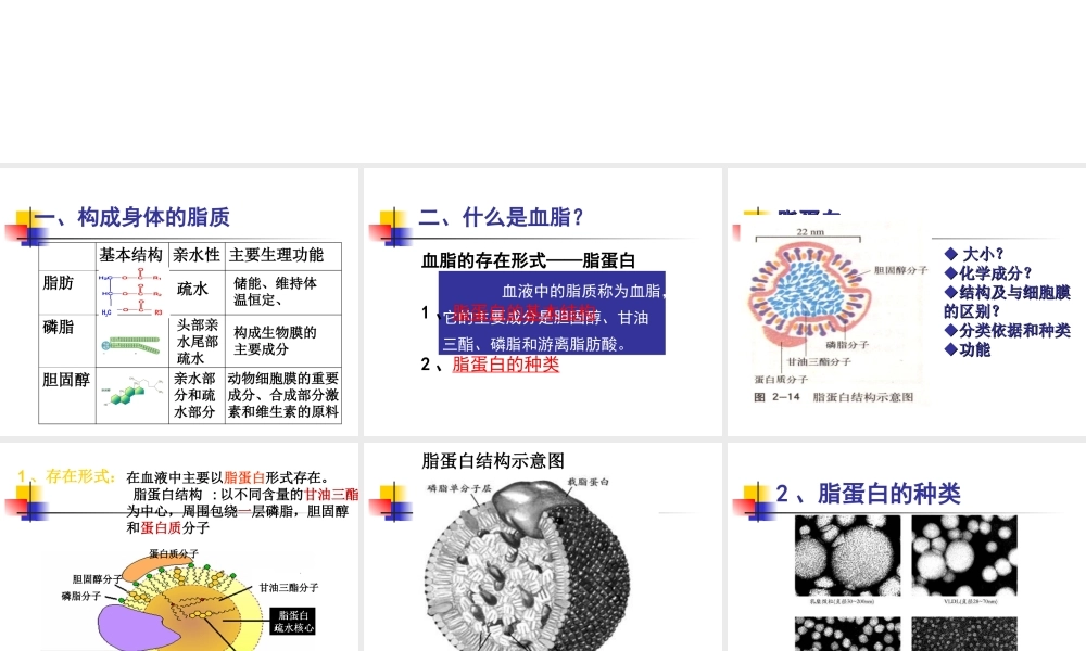血脂代谢及其调节.ppt