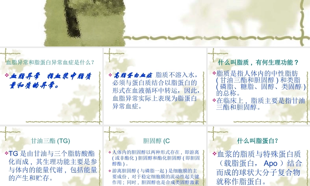 血脂异常及脂蛋白.ppt