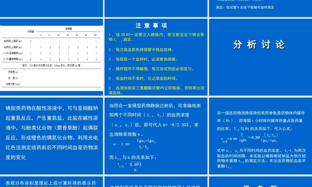 血药浓度半衰期测定.ppt