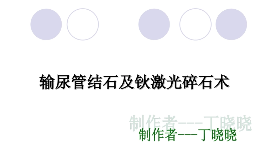 输尿管结石及钬激光碎石术资料.ppt