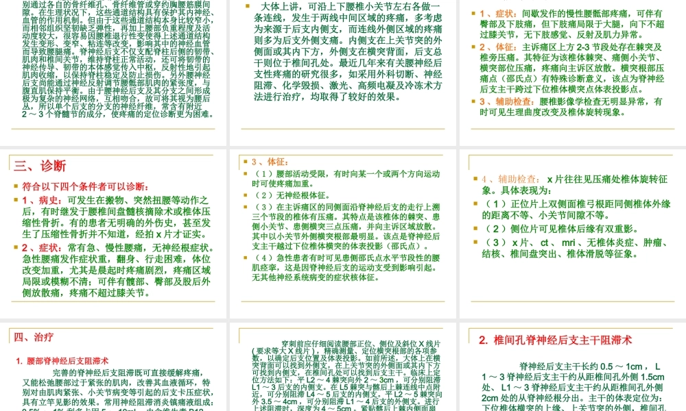 腰脊神经后支痛.ppt