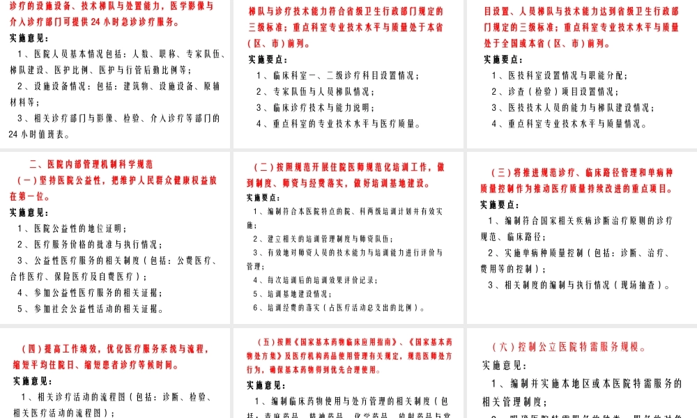 三级综合医院评审标准实施办法教程打印版.ppt