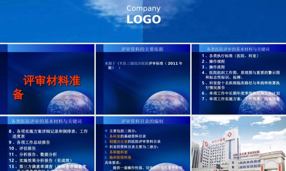 军队三级综合医院评审材料准备与评价标准重点内容操作方法深度演练第一部分基本标准第二部分评价标准.ppt