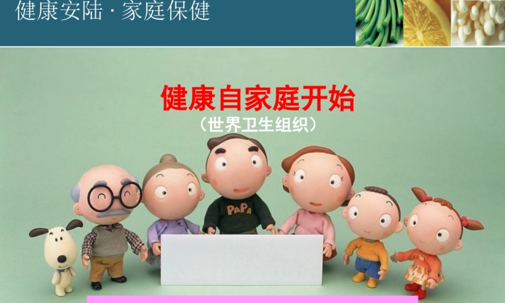 健康从家庭开始(卫计大讲堂).ppt