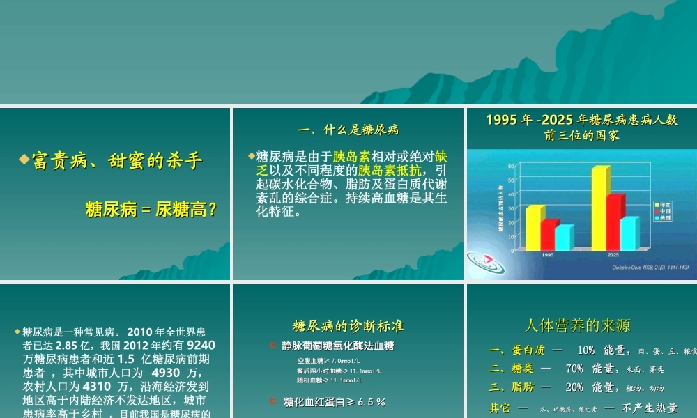 糖尿病健康知识讲座.ppt2222.ppt