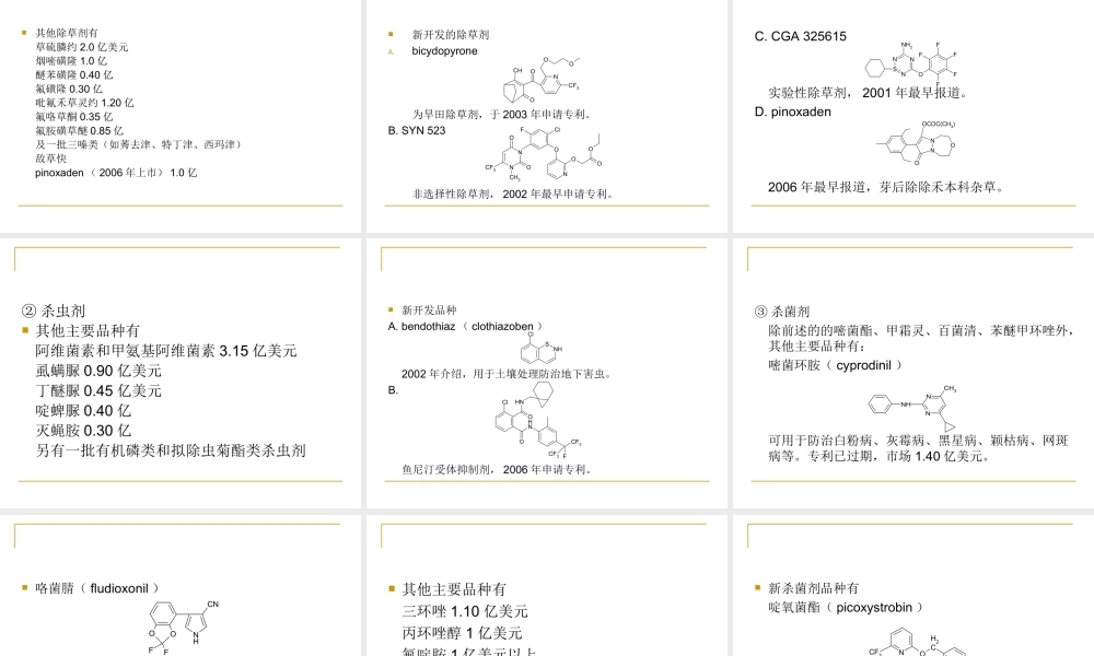 世界主要农药公司重点品种及新品种1.ppt