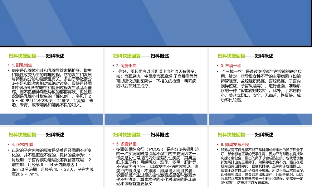 医用商务通妇科咨询快捷回复大全.ppt