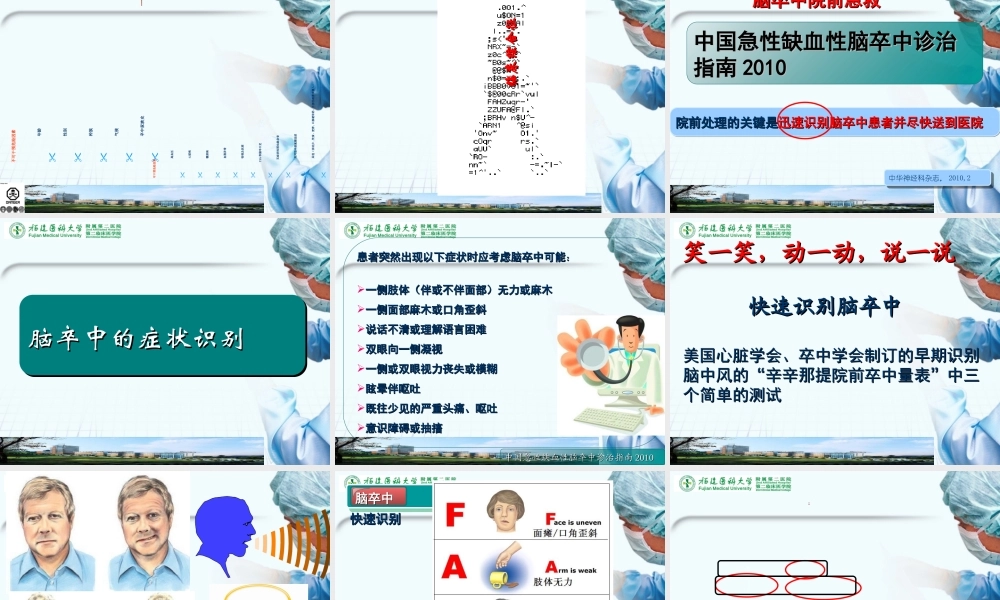 最新脑卒中症状识别及院前急救-PPT文档.ppt