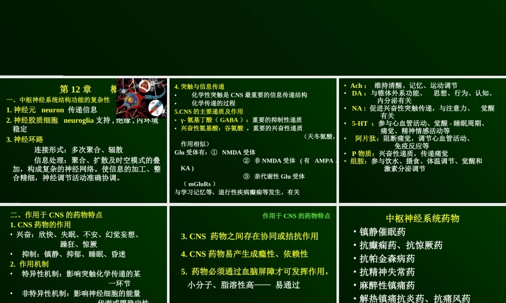中枢药理本科汇总.ppt