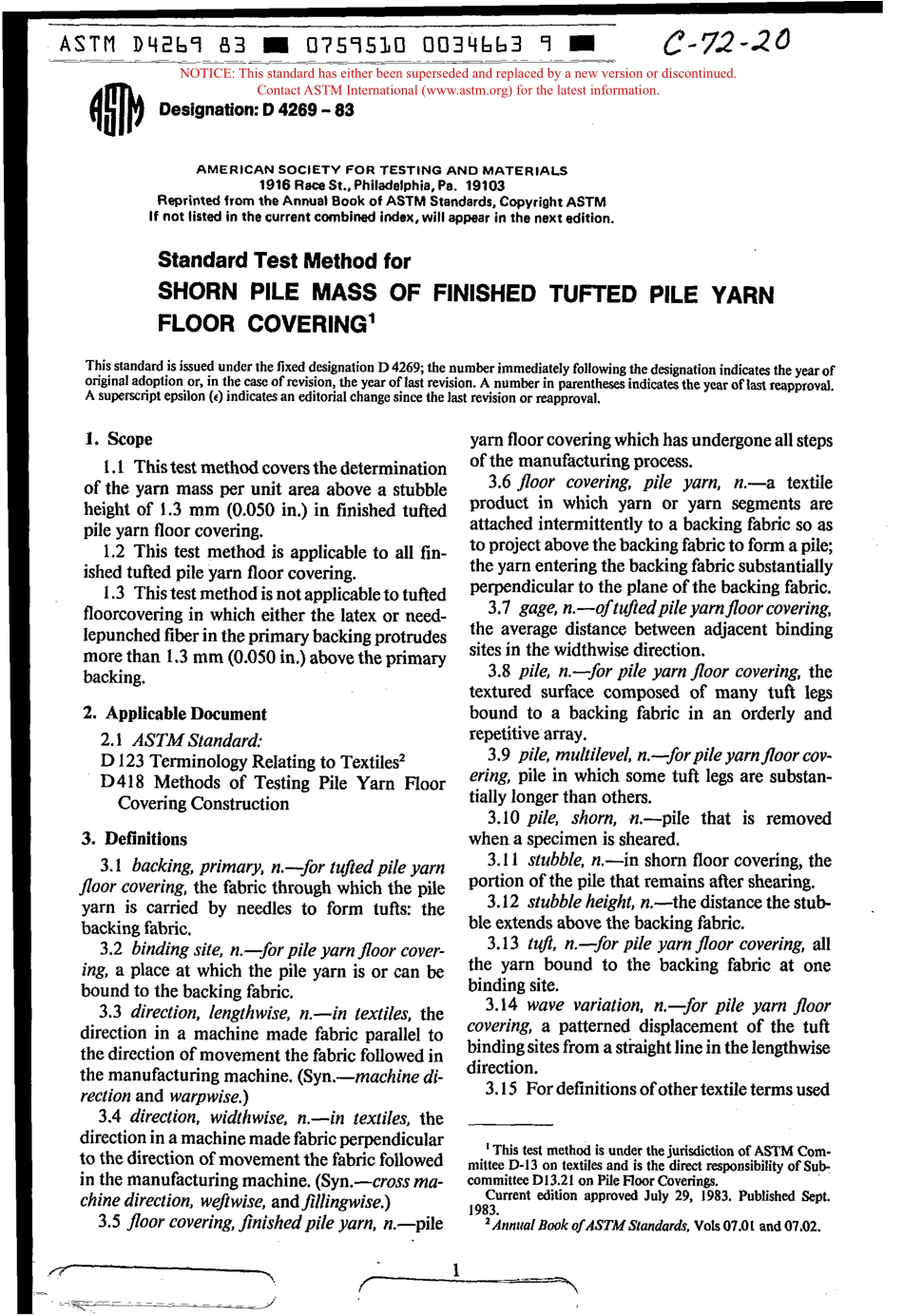 ASTM_D_4269_-_83_scan.pdf_第1页