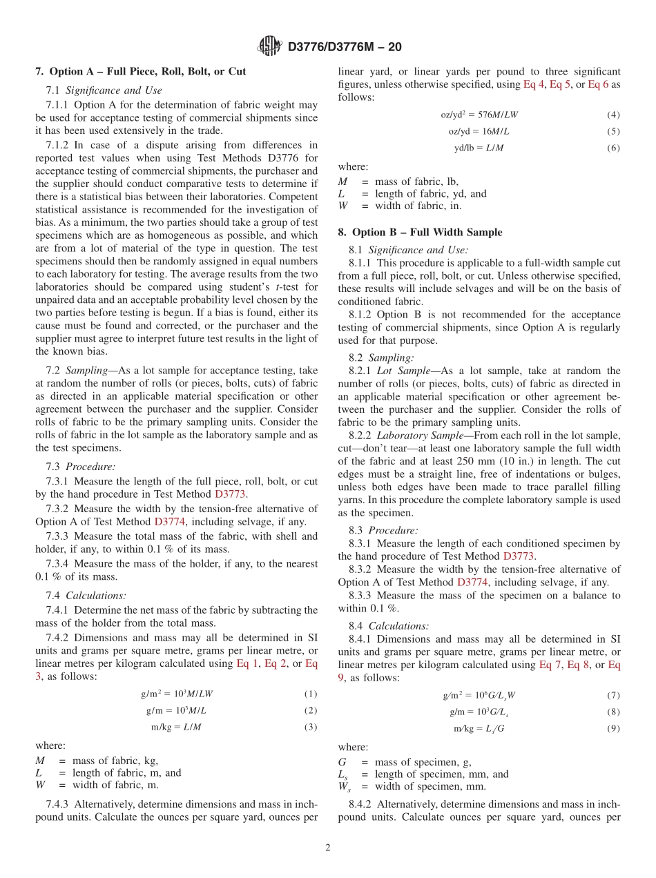ASTM_D_3776_-_D_3776M_-_20.pdf_第2页