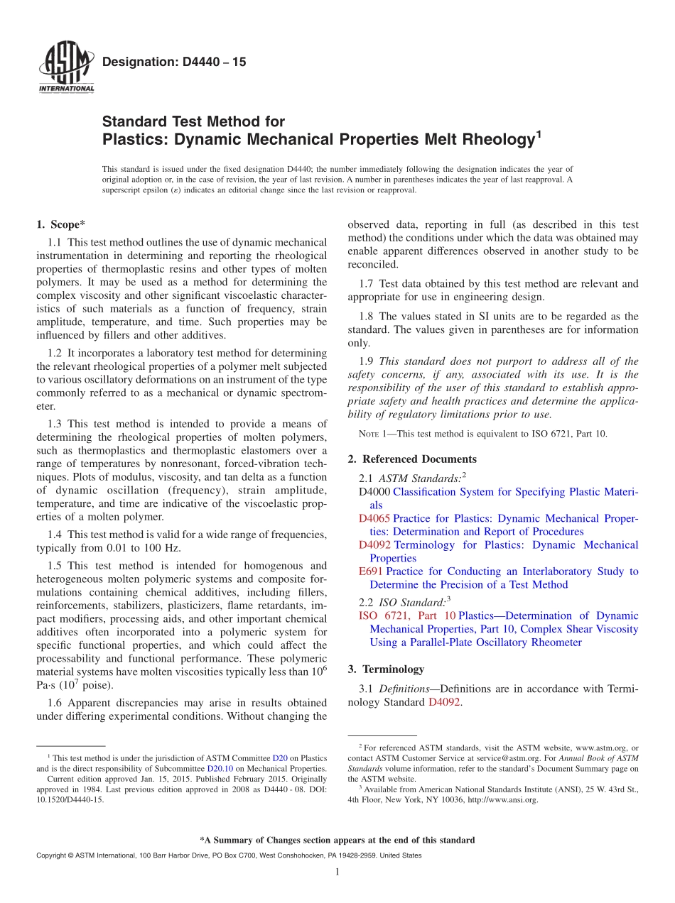 ASTM_D_4440_-_15.pdf_第1页