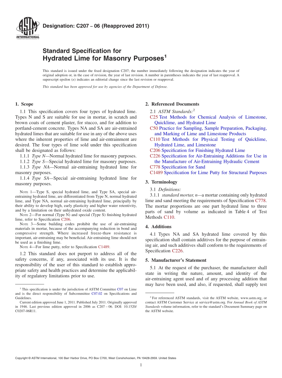 ASTM_C_207_-_06_2011.pdf_第1页